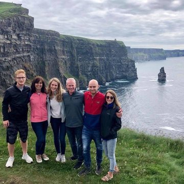 the Pudlo family on a tour of Cliffs of Moher